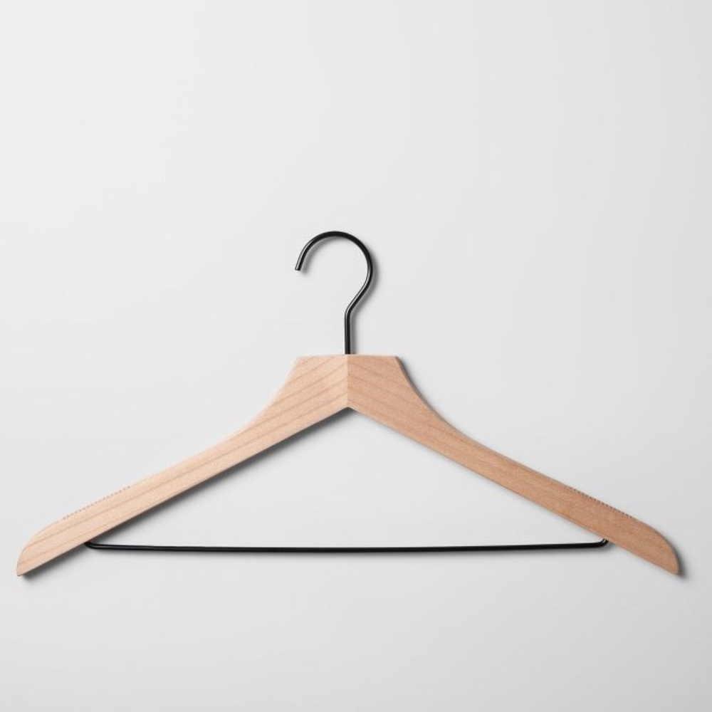 12 Pc. Made by Design Natural Wood Steel Non-Slip Luxury Clothing & Suit Hangers